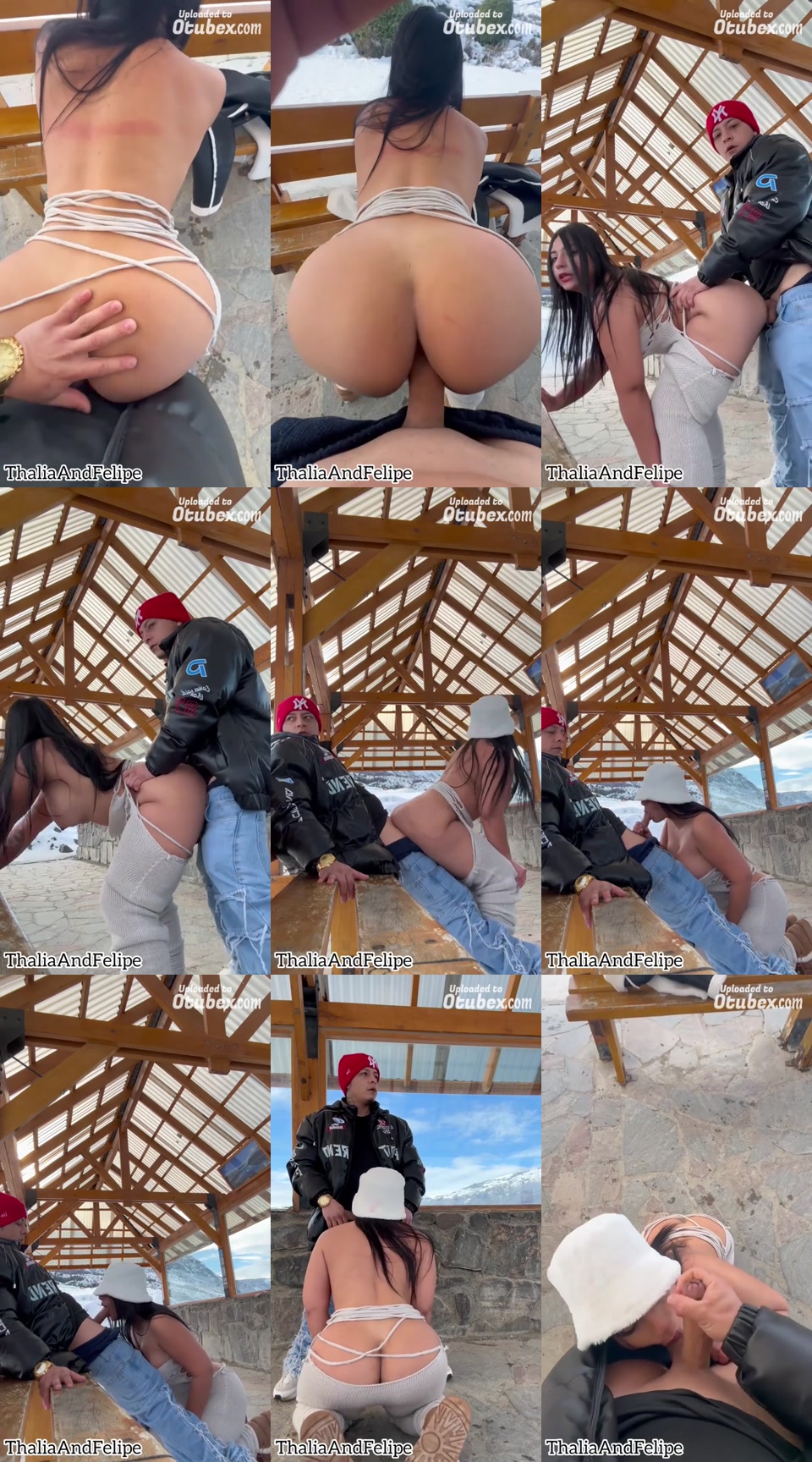 Latina de enormes nalgas follando al aire libre